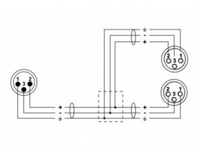 CORDIAL CFY 0.3 MFF - Y-Kabel, 0.3m XLRm - 2x XLRf